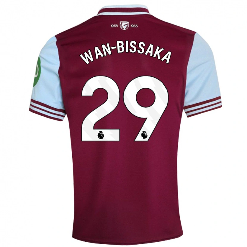 Danxen Bambino Maglia Aaron Wan-Bissaka #29 Rosso Scuro Kit Gara Home 2024/25 Maglietta