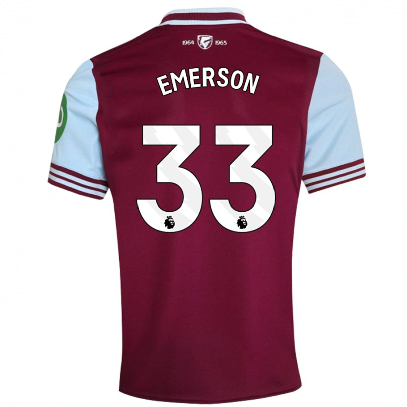 Danxen Bambino Maglia Emerson #33 Rosso Scuro Kit Gara Home 2024/25 Maglietta