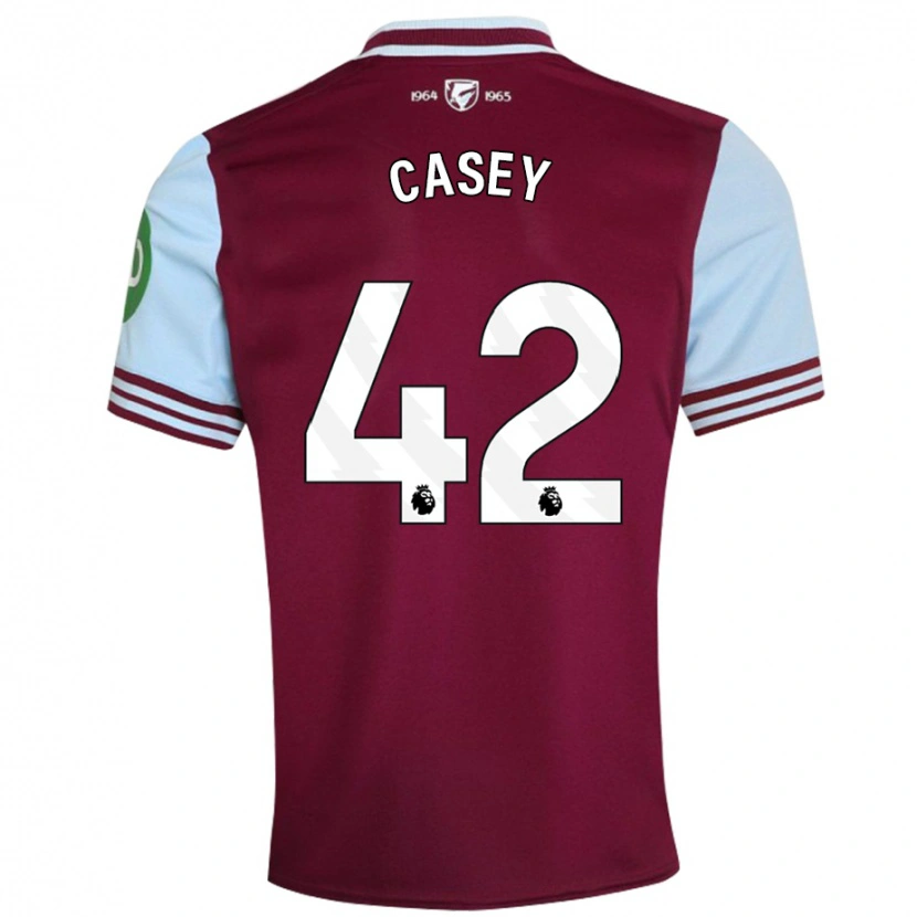 Danxen Bambino Maglia Kaelan Casey #42 Rosso Scuro Kit Gara Home 2024/25 Maglietta