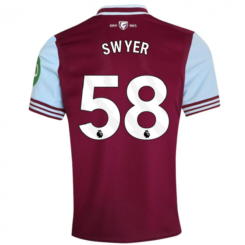 Danxen Bambino Maglia Kamarai Swyer #58 Rosso Scuro Kit Gara Home 2024/25 Maglietta