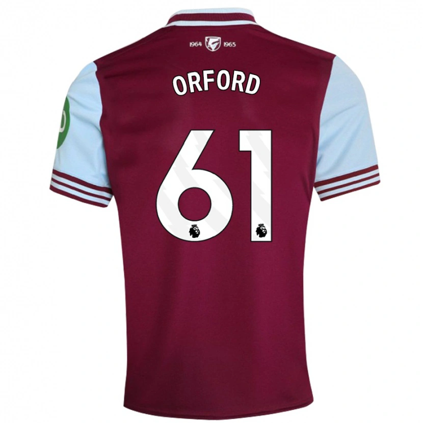 Danxen Bambino Maglia Lewis Orford #61 Rosso Scuro Kit Gara Home 2024/25 Maglietta