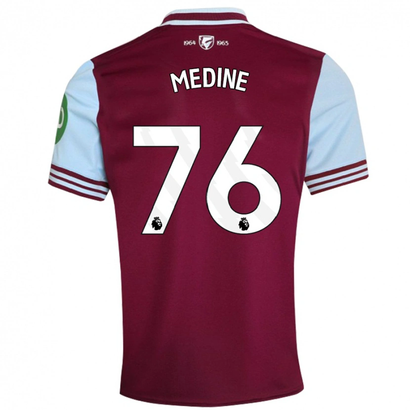 Danxen Bambino Maglia Jethro Medine #76 Rosso Scuro Kit Gara Home 2024/25 Maglietta