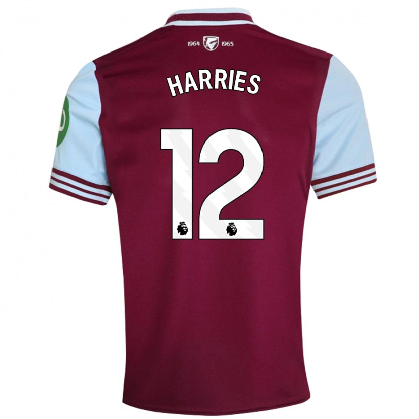Danxen Bambino Maglia Emma Harries #12 Rosso Scuro Kit Gara Home 2024/25 Maglietta