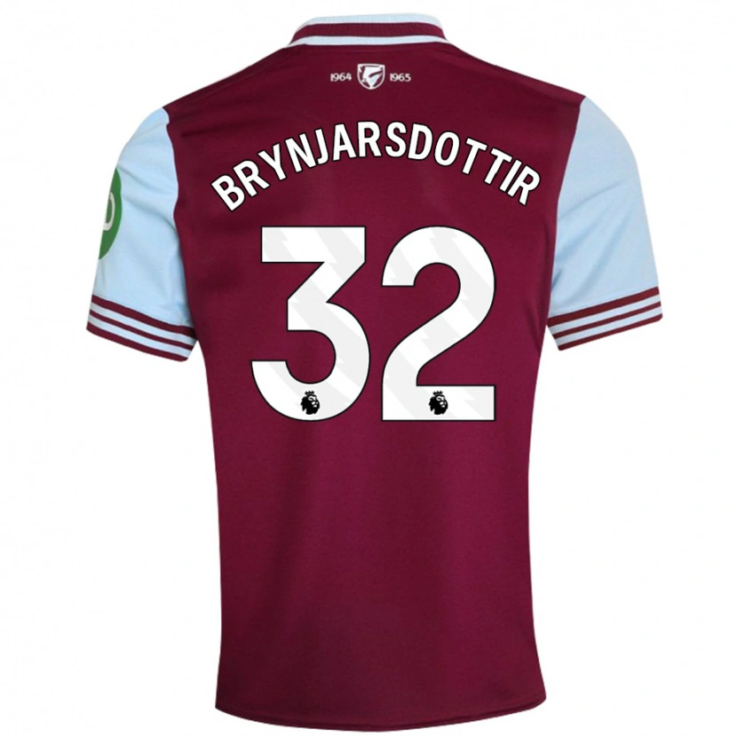 Danxen Bambino Maglia Dagny Brynjarsdottir #32 Rosso Scuro Kit Gara Home 2024/25 Maglietta