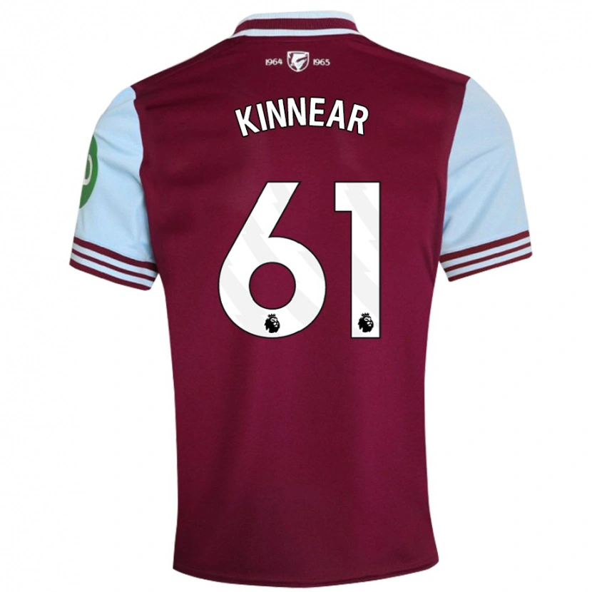 Danxen Bambino Maglia Brian Kinnear #61 Rosso Scuro Kit Gara Home 2024/25 Maglietta
