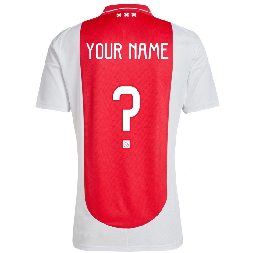 Danxen Bambino Maglia Il Tuo Nome #0 Rosso Bianco Kit Gara Home 2024/25 Maglietta