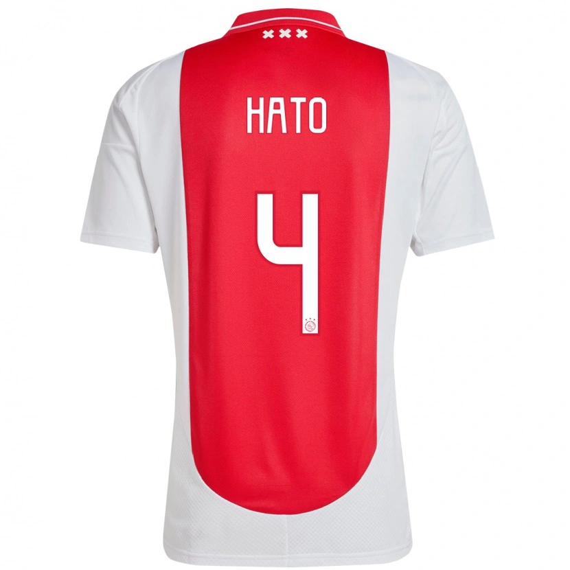 Danxen Bambino Maglia Jorrel Hato #4 Rosso Bianco Kit Gara Home 2024/25 Maglietta
