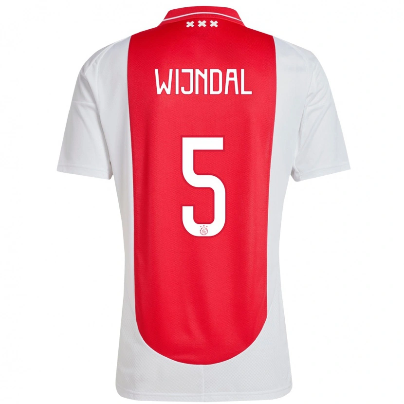 Danxen Bambino Maglia Owen Wijndal #5 Rosso Bianco Kit Gara Home 2024/25 Maglietta
