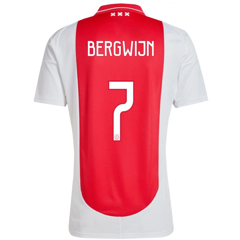 Danxen Bambino Maglia Steven Bergwijn #7 Rosso Bianco Kit Gara Home 2024/25 Maglietta
