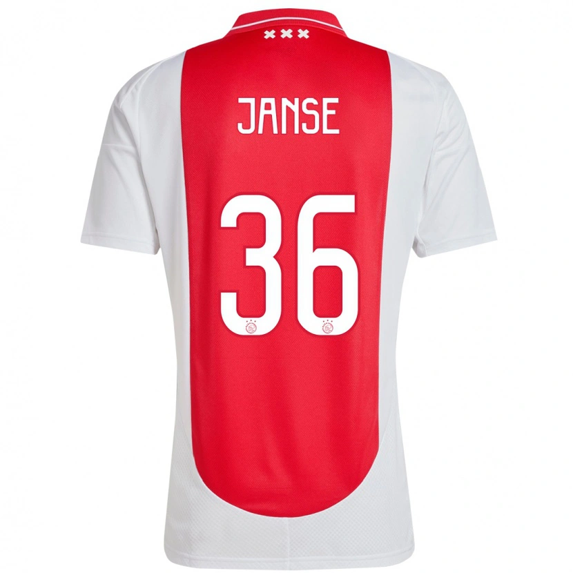 Danxen Bambino Maglia Dies Janse #36 Rosso Bianco Kit Gara Home 2024/25 Maglietta