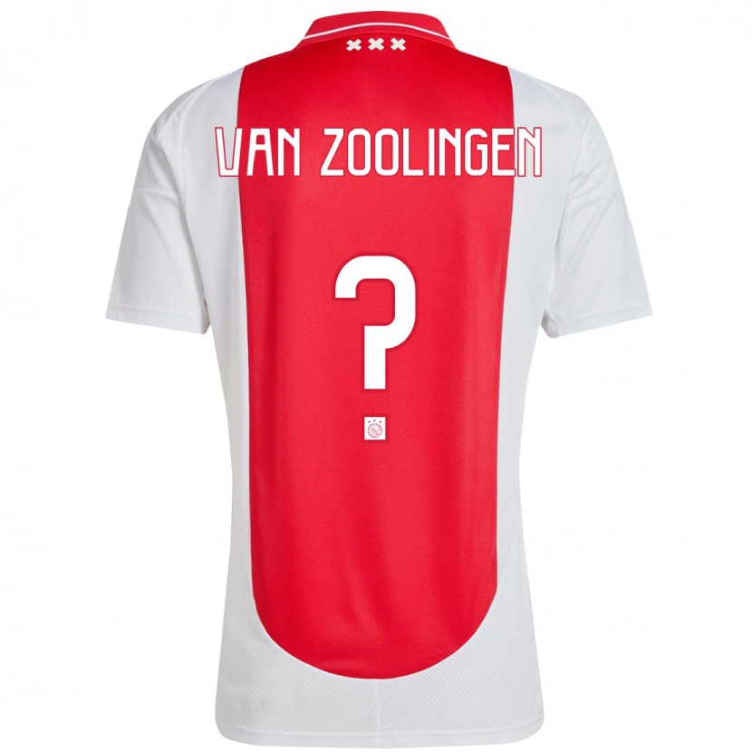 Danxen Bambino Maglia Glenn Van Zoolingen #0 Rosso Bianco Kit Gara Home 2024/25 Maglietta