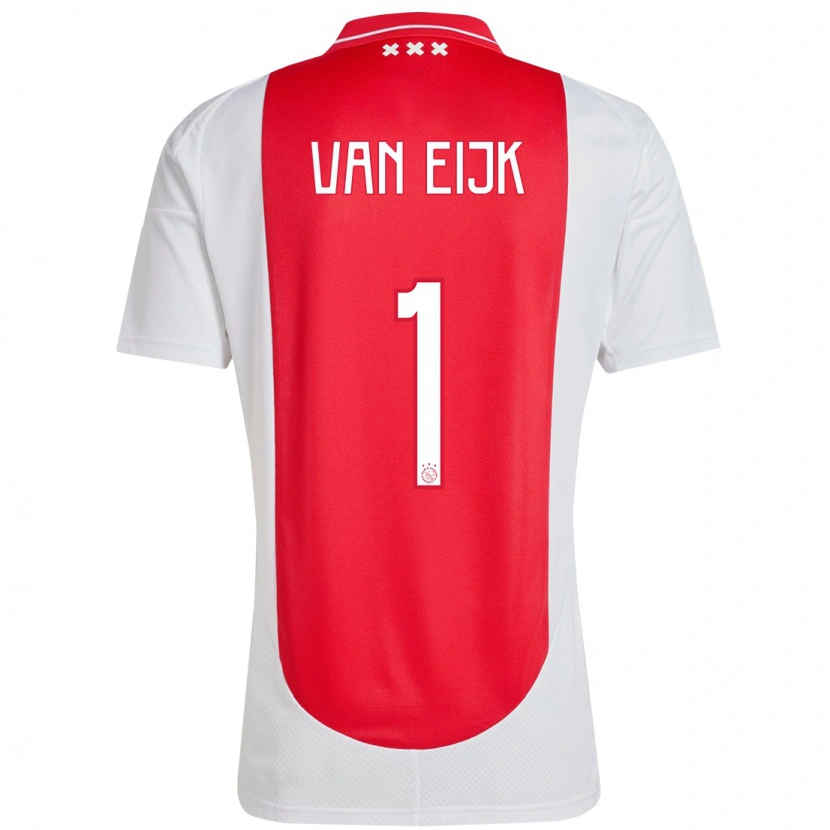 Danxen Bambino Maglia Regina Van Eijk #1 Rosso Bianco Kit Gara Home 2024/25 Maglietta