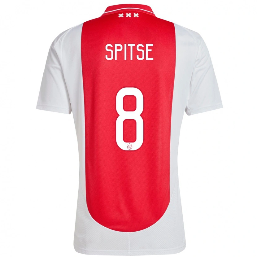 Danxen Bambino Maglia Sherida Spitse #8 Rosso Bianco Kit Gara Home 2024/25 Maglietta