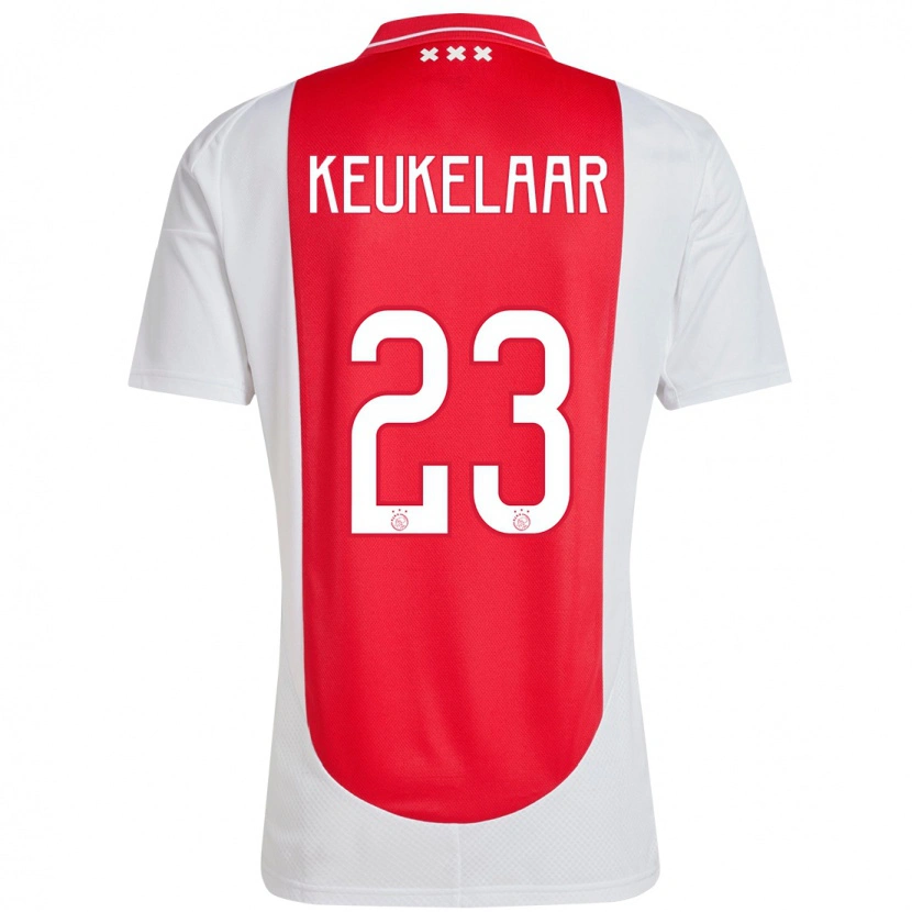 Danxen Bambino Maglia Lotte Keukelaar #23 Rosso Bianco Kit Gara Home 2024/25 Maglietta