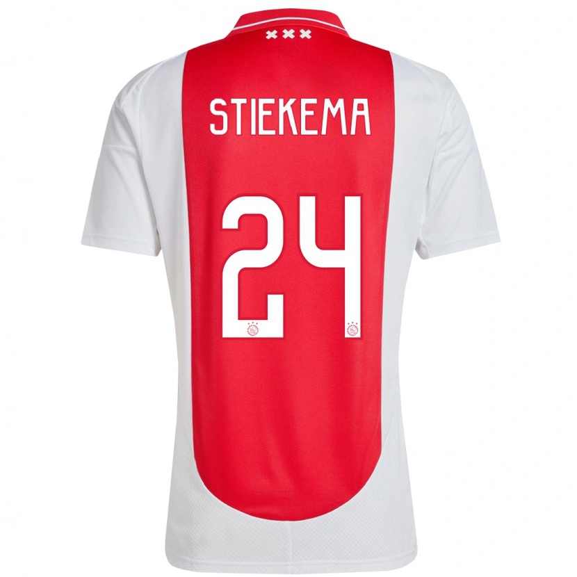 Danxen Bambino Maglia Iris Stiekema #24 Rosso Bianco Kit Gara Home 2024/25 Maglietta