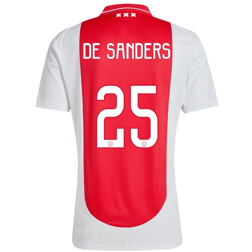 Danxen Bambino Maglia Kay-Lee De Sanders #25 Rosso Bianco Kit Gara Home 2024/25 Maglietta
