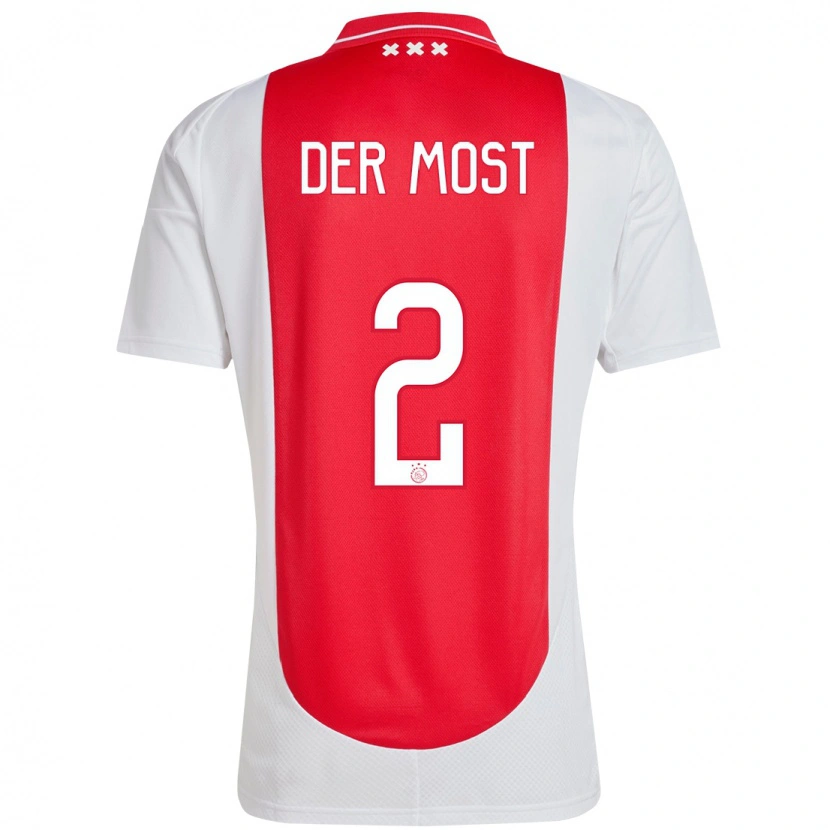 Danxen Bambino Maglia Liza Van Der Most #2 Rosso Bianco Kit Gara Home 2024/25 Maglietta