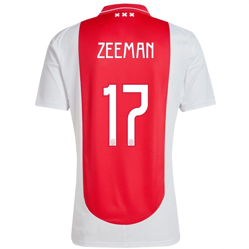 Danxen Bambino Maglia Kelly Zeeman #17 Rosso Bianco Kit Gara Home 2024/25 Maglietta