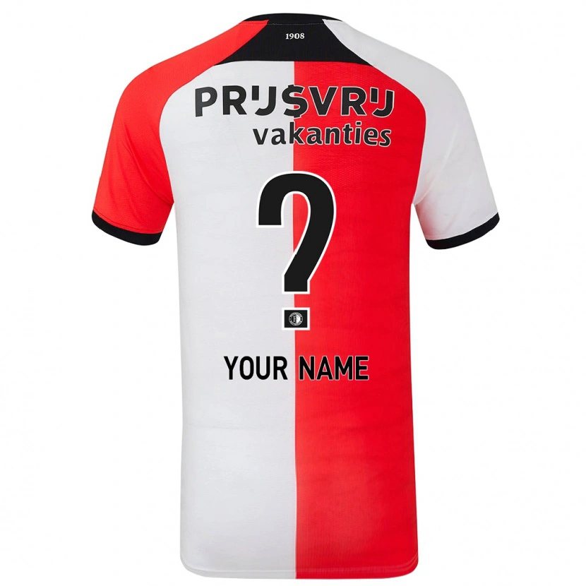 Danxen Bambino Maglia Il Tuo Nome #0 Rosso Bianco Kit Gara Home 2024/25 Maglietta