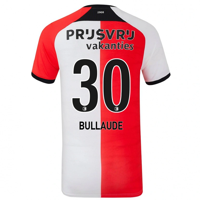 Danxen Bambino Maglia Ezequiel Bullaude #30 Rosso Bianco Kit Gara Home 2024/25 Maglietta