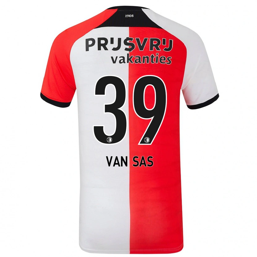 Danxen Bambino Maglia Mikki Van Sas #39 Rosso Bianco Kit Gara Home 2024/25 Maglietta
