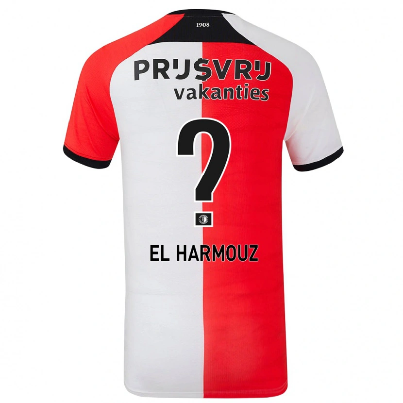 Danxen Bambino Maglia Nassim El Harmouz #0 Rosso Bianco Kit Gara Home 2024/25 Maglietta