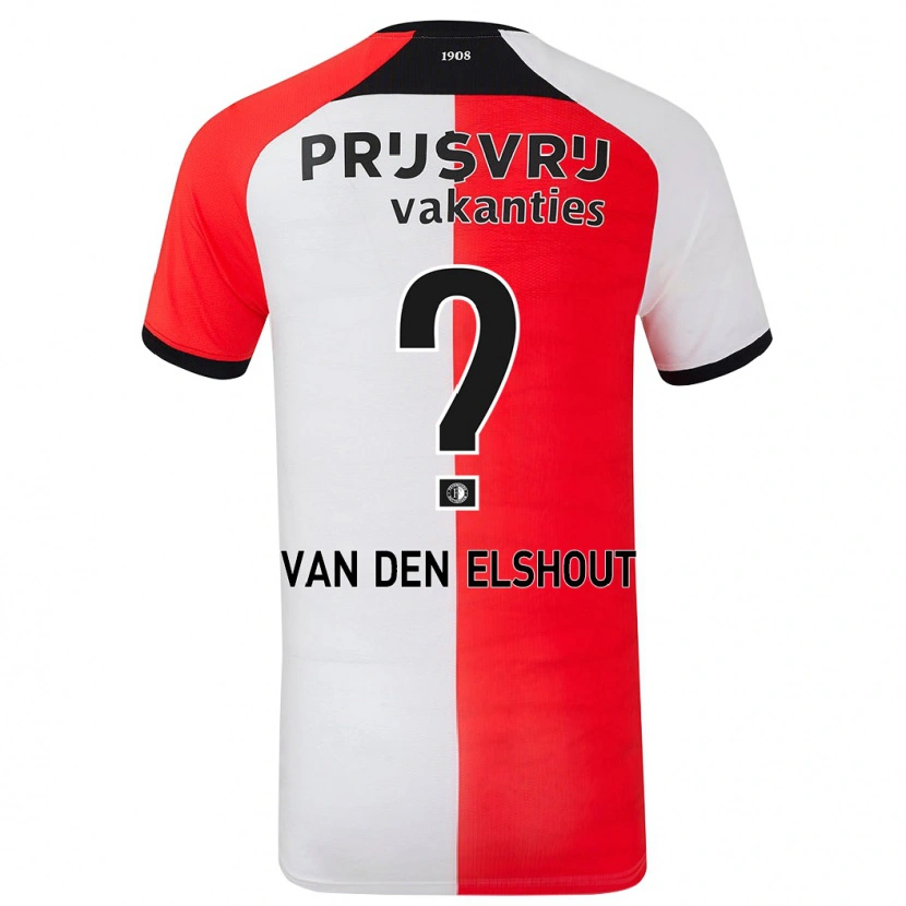Danxen Bambino Maglia Tobias Van Den Elshout #0 Rosso Bianco Kit Gara Home 2024/25 Maglietta