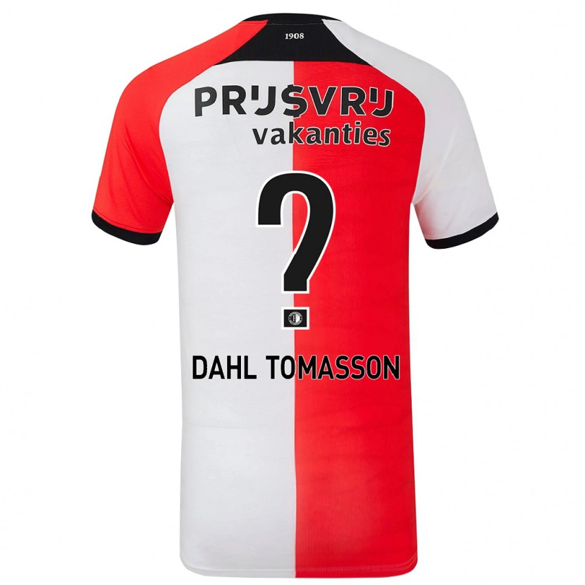 Danxen Bambino Maglia Luca Dahl Tomasson #0 Rosso Bianco Kit Gara Home 2024/25 Maglietta