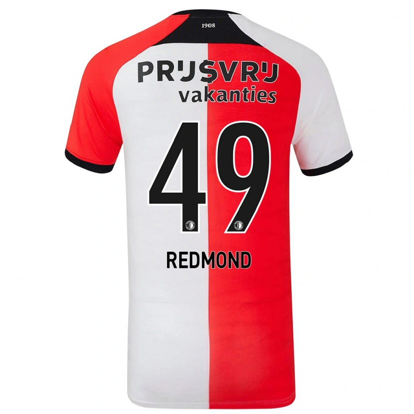 Danxen Bambino Maglia Zepiqueno Redmond #49 Rosso Bianco Kit Gara Home 2024/25 Maglietta
