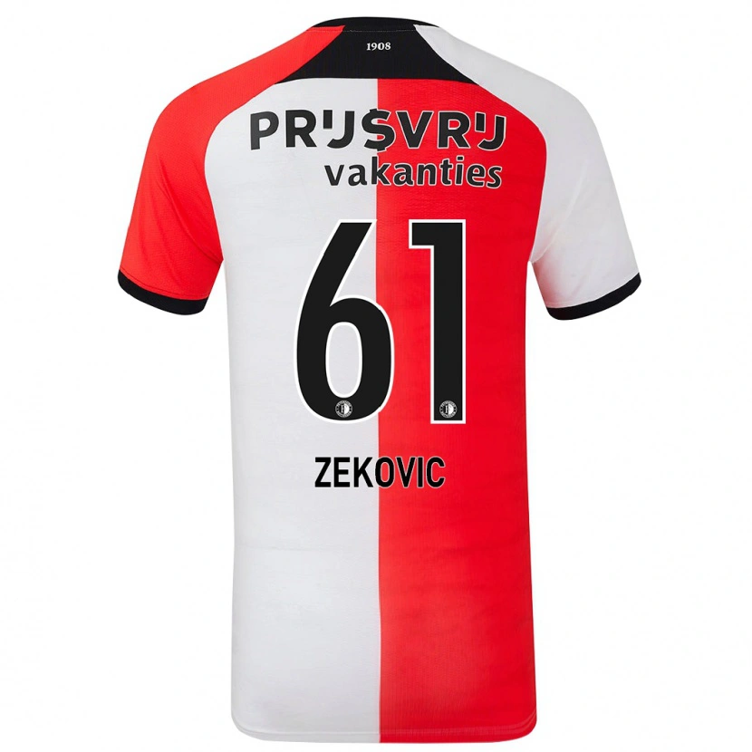 Danxen Bambino Maglia Aleks Zekovic #61 Rosso Bianco Kit Gara Home 2024/25 Maglietta