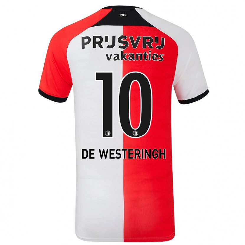 Danxen Bambino Maglia Kirsten Van De Westeringh #10 Rosso Bianco Kit Gara Home 2024/25 Maglietta