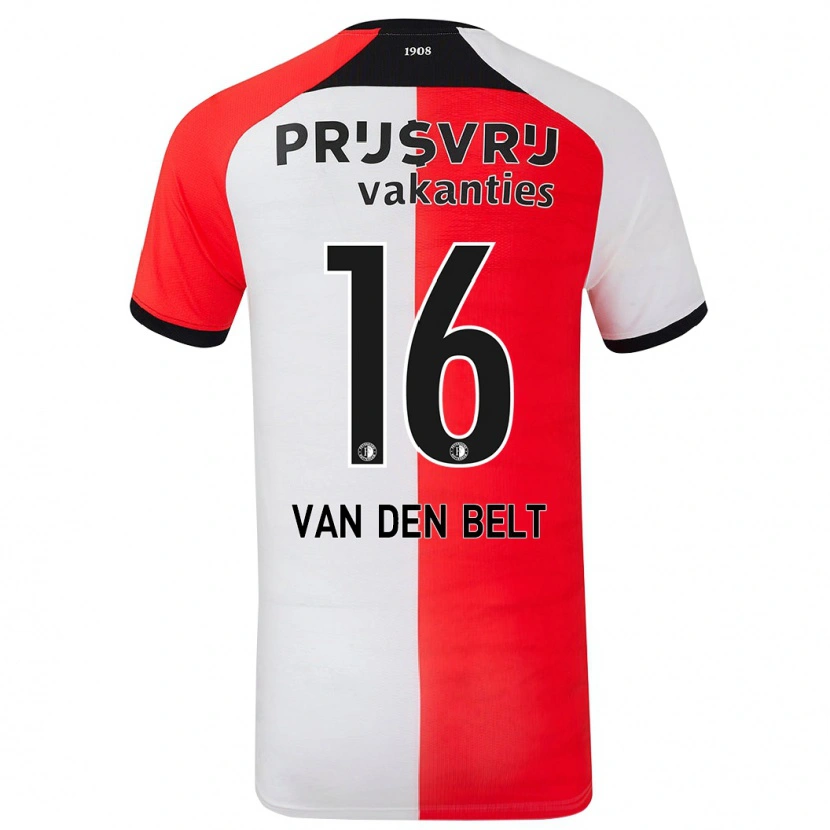 Danxen Bambino Maglia Thomas Van Den Belt #16 Rosso Bianco Kit Gara Home 2024/25 Maglietta