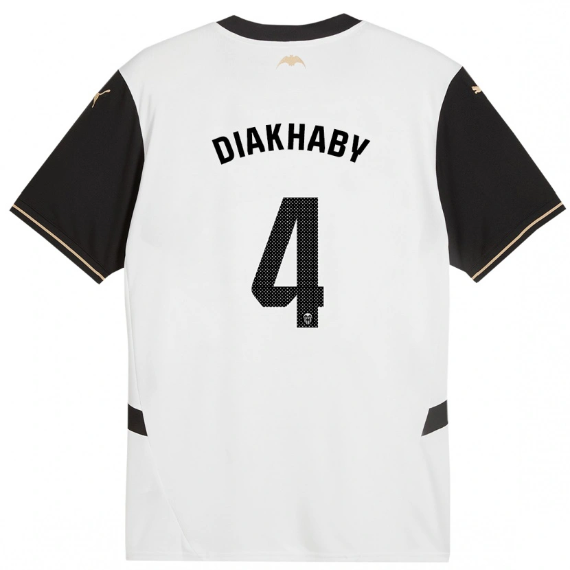 Danxen Bambino Maglia Mouctar Diakhaby #4 Bianco Nero Kit Gara Home 2024/25 Maglietta