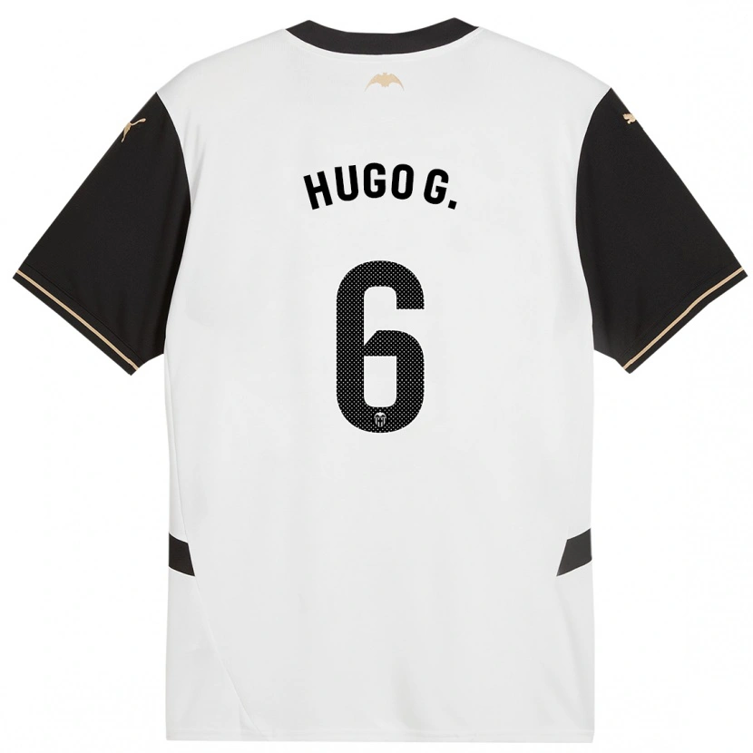 Danxen Bambino Maglia Hugo Guillamón #6 Bianco Nero Kit Gara Home 2024/25 Maglietta