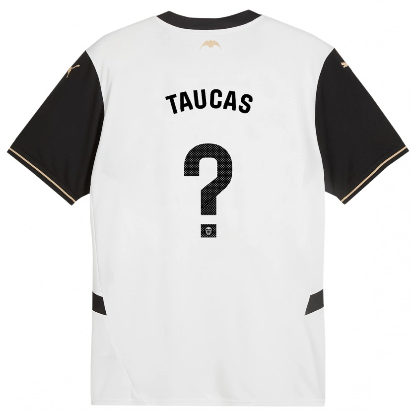 Danxen Bambino Maglia Dominykas Taucas #0 Bianco Nero Kit Gara Home 2024/25 Maglietta