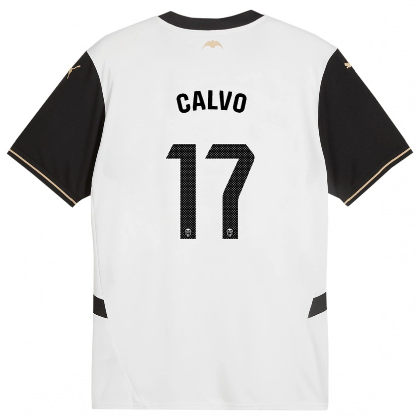 Danxen Bambino Maglia Borja Calvo #17 Bianco Nero Kit Gara Home 2024/25 Maglietta