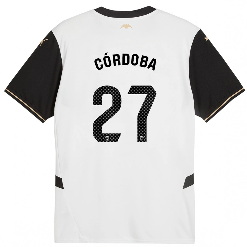 Danxen Bambino Maglia Iker Córdoba #27 Bianco Nero Kit Gara Home 2024/25 Maglietta