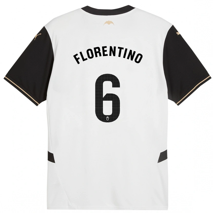 Danxen Bambino Maglia Claudia Florentino #6 Bianco Nero Kit Gara Home 2024/25 Maglietta