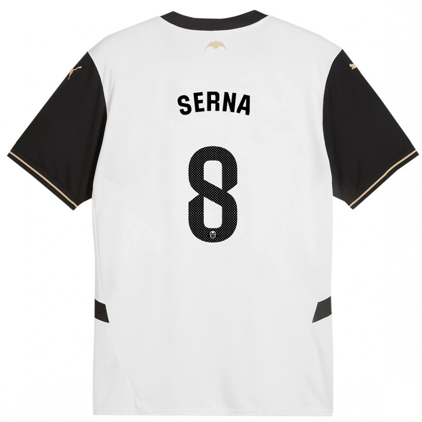 Danxen Bambino Maglia Liced Serna #8 Bianco Nero Kit Gara Home 2024/25 Maglietta