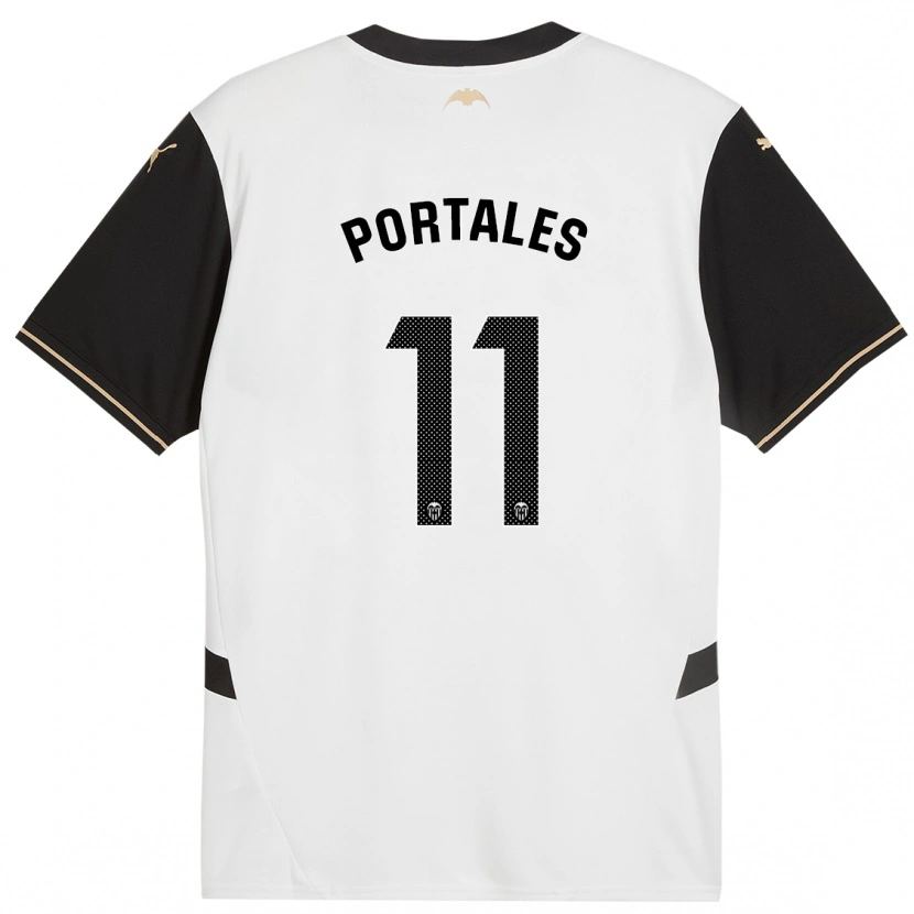 Danxen Bambino Maglia Macarena Portales #11 Bianco Nero Kit Gara Home 2024/25 Maglietta