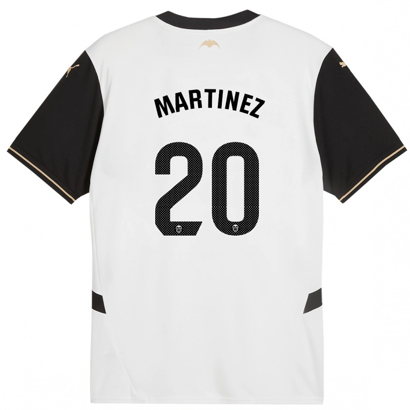 Danxen Bambino Maglia Asun Martínez #20 Bianco Nero Kit Gara Home 2024/25 Maglietta