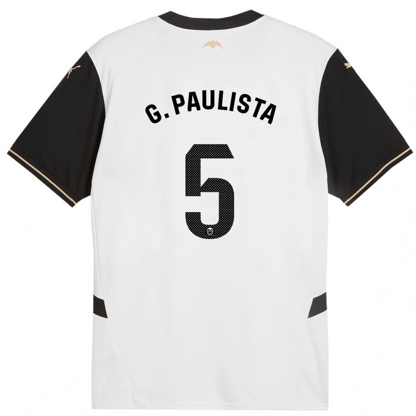 Danxen Bambino Maglia Gabriel Paulista #5 Bianco Nero Kit Gara Home 2024/25 Maglietta