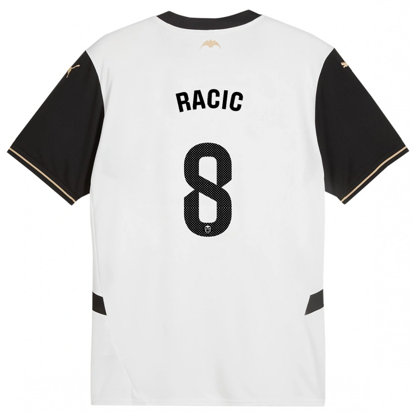 Danxen Bambino Maglia Uros Racic #8 Bianco Nero Kit Gara Home 2024/25 Maglietta