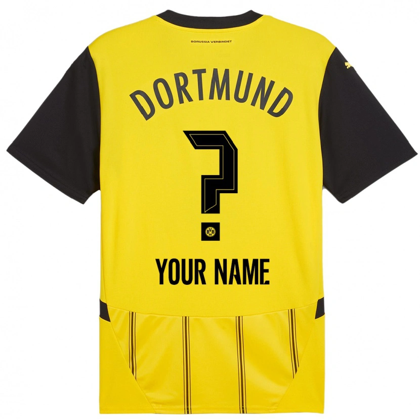 Danxen Bambino Maglia Il Tuo Nome #0 Giallo Nero Kit Gara Home 2024/25 Maglietta