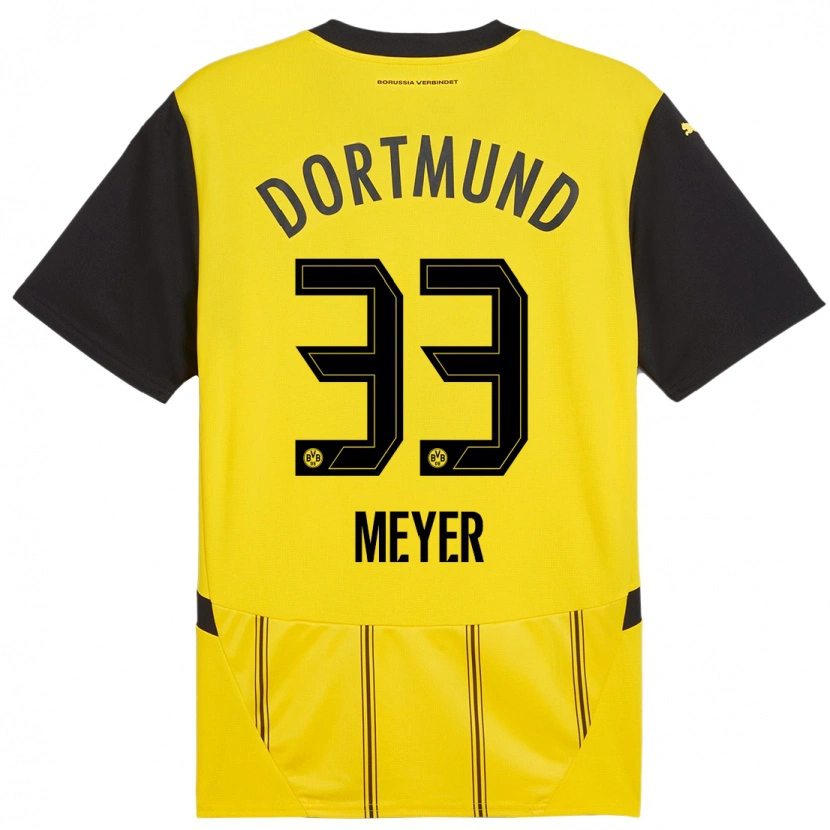 Danxen Bambino Maglia Alexander Meyer #33 Giallo Nero Kit Gara Home 2024/25 Maglietta