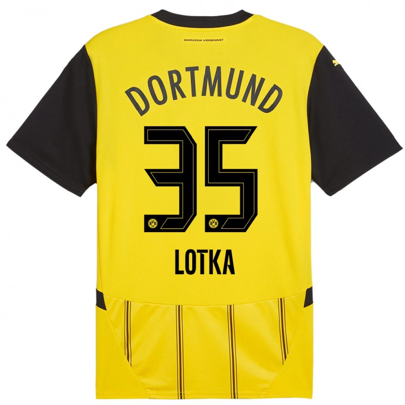 Danxen Bambino Maglia Marcel Lotka #35 Giallo Nero Kit Gara Home 2024/25 Maglietta