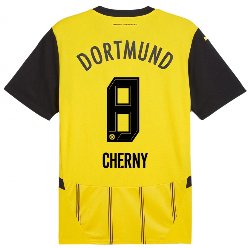 Danxen Bambino Maglia Nick Cherny #8 Giallo Nero Kit Gara Home 2024/25 Maglietta