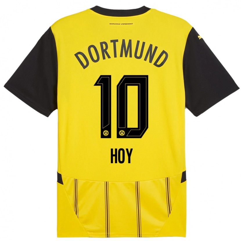 Danxen Bambino Maglia Justin Hoy #10 Giallo Nero Kit Gara Home 2024/25 Maglietta