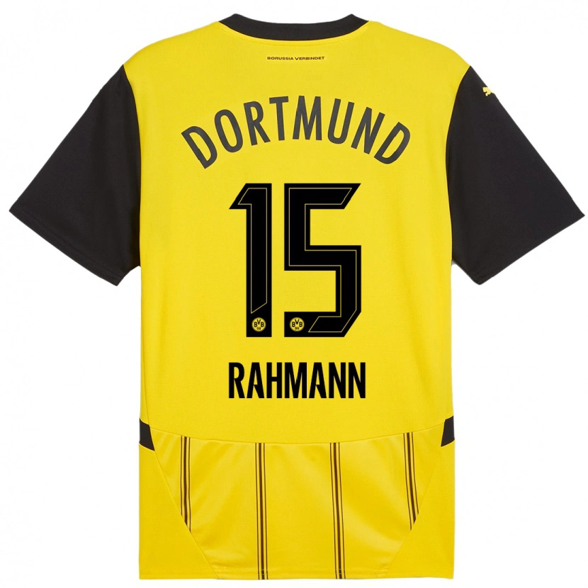Danxen Bambino Maglia Luke Rahmann #15 Giallo Nero Kit Gara Home 2024/25 Maglietta