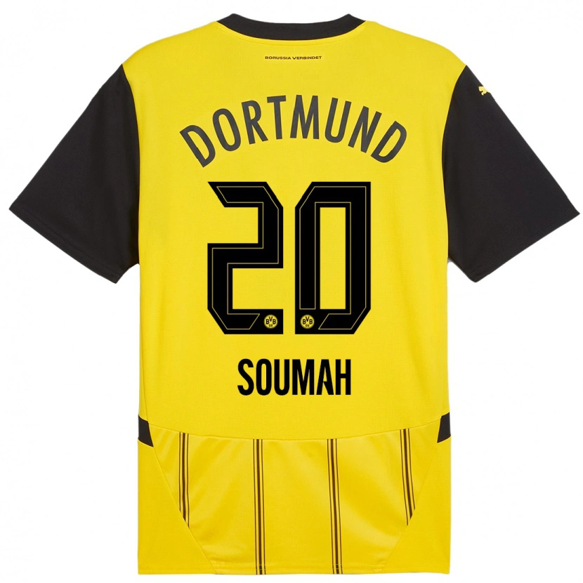 Danxen Bambino Maglia Moussa Soumah #20 Giallo Nero Kit Gara Home 2024/25 Maglietta